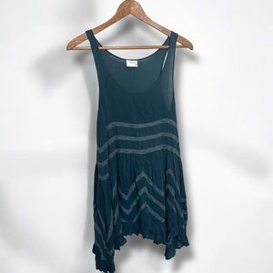 Free people Flowy Teal Trapeze tank top XS boho oversized Fairycore cottage